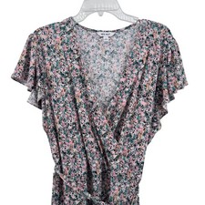 Nine West Floral Wrap Dress Women's XXL Boho Fairy Whimsical Romantic Office