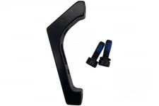 Brake Adaptor, Post Mount Caliper to Flat Mount Frame 160mm Rotor, 2 Bolts Black