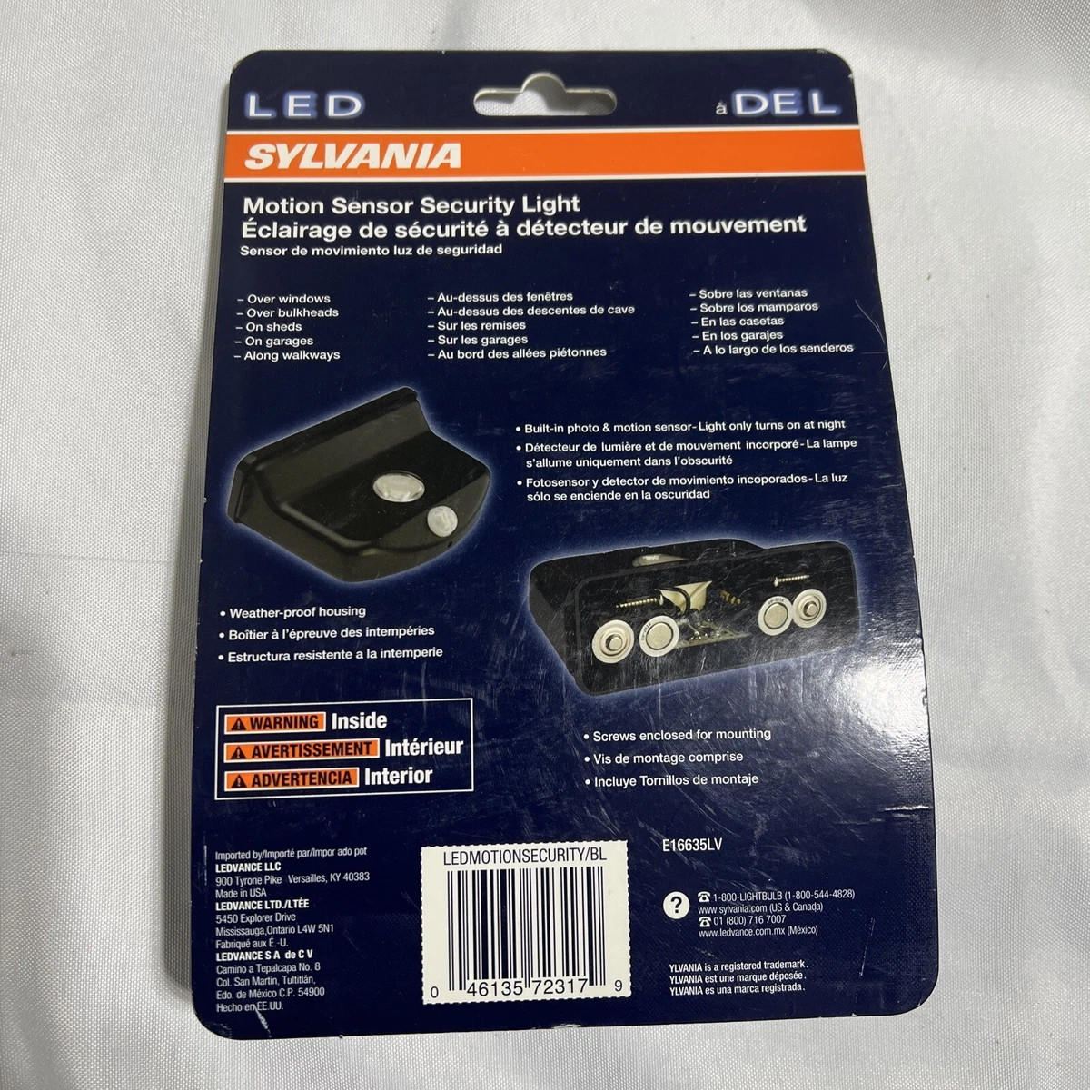 SYLVANIA LED Night Light with Motion Sensor Activated Light. New Sealed Package