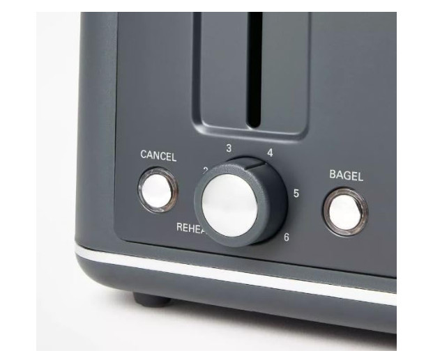 Figmint 4 Slice Toaster, Extra Wide, 7 Shade Setting, Stainless Steel - Gray NEW