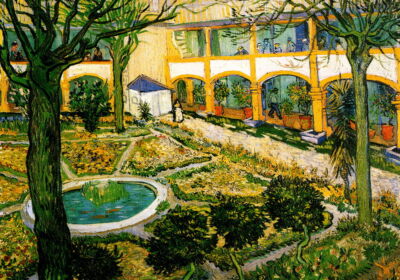 Kunstkarte Vincent van Gogh ''Der Garten des Maison de Sante in Arles''