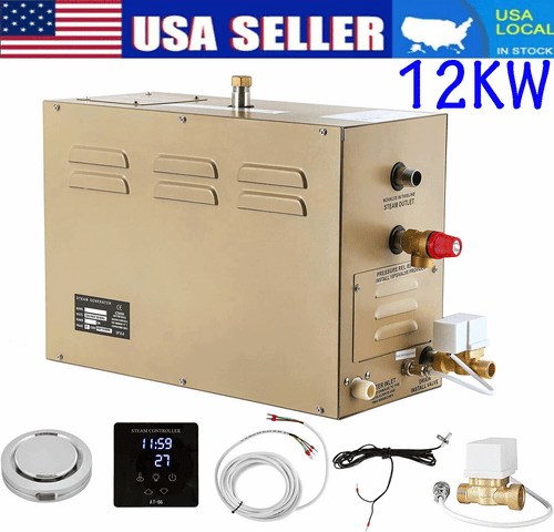 12KW Commercial Self-Draining Steam Generator Shower System Bath 424 Cubic Feet