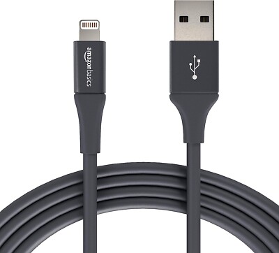 Amazon Basics USB A Cable with Lightning Connector, iPhone Cables 12 Pack  Gray
