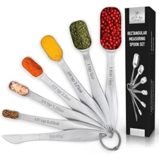 Zulay Heavy Duty Stainless Steel Measuring Spoons with Easy to Read -Slim Design
