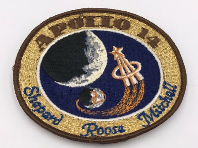 APOLLO 14 LION BROTHERS VINTAGE ORIGINAL NASA Hallmarked CLOTH BACK ...