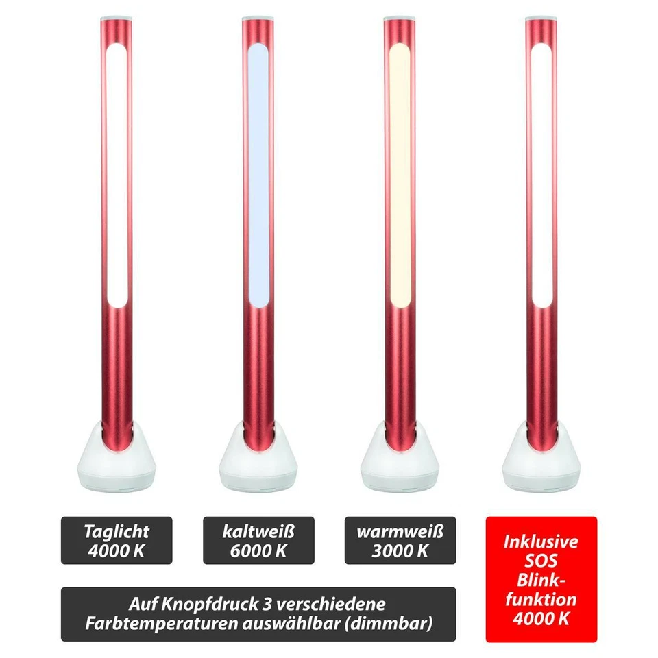 Powerbank LED-Campinglaterne Multifunktion Wasserdicht & Dimmbar Aluminium rot - Bild 3 von 4