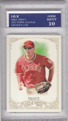 mike trout graded rookie card MIKE TROUT ROOKIE CARD Graded GEM MINT 10 $$ BASEBALL Topps Allen &  Ginter's RC!