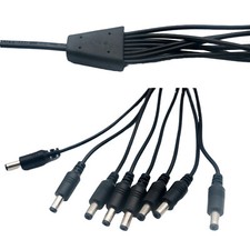 CCTV DC Power Plug 1 Female To 8 Male Plug Cable Splitter 5.5mm x 2.5mm Adapter