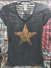 Women's T Shirt, New, Black, Brand Tag 1080, Size Large 