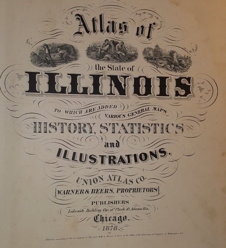 Antique Map - PEORIA COUNTY Illinois - Warner & Beers/Union Atlas Co. 1876 - Picture 7 of 7