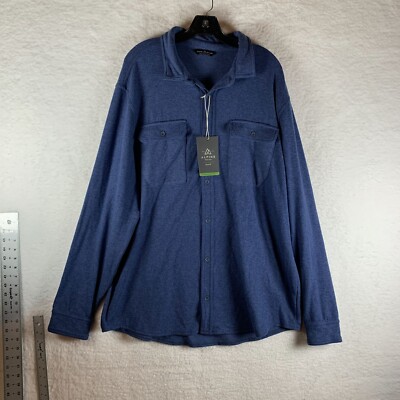 Alpine Design Shirt Mens XL Indigo Blue Heather Wanderful Knit Long Sleeve 7027