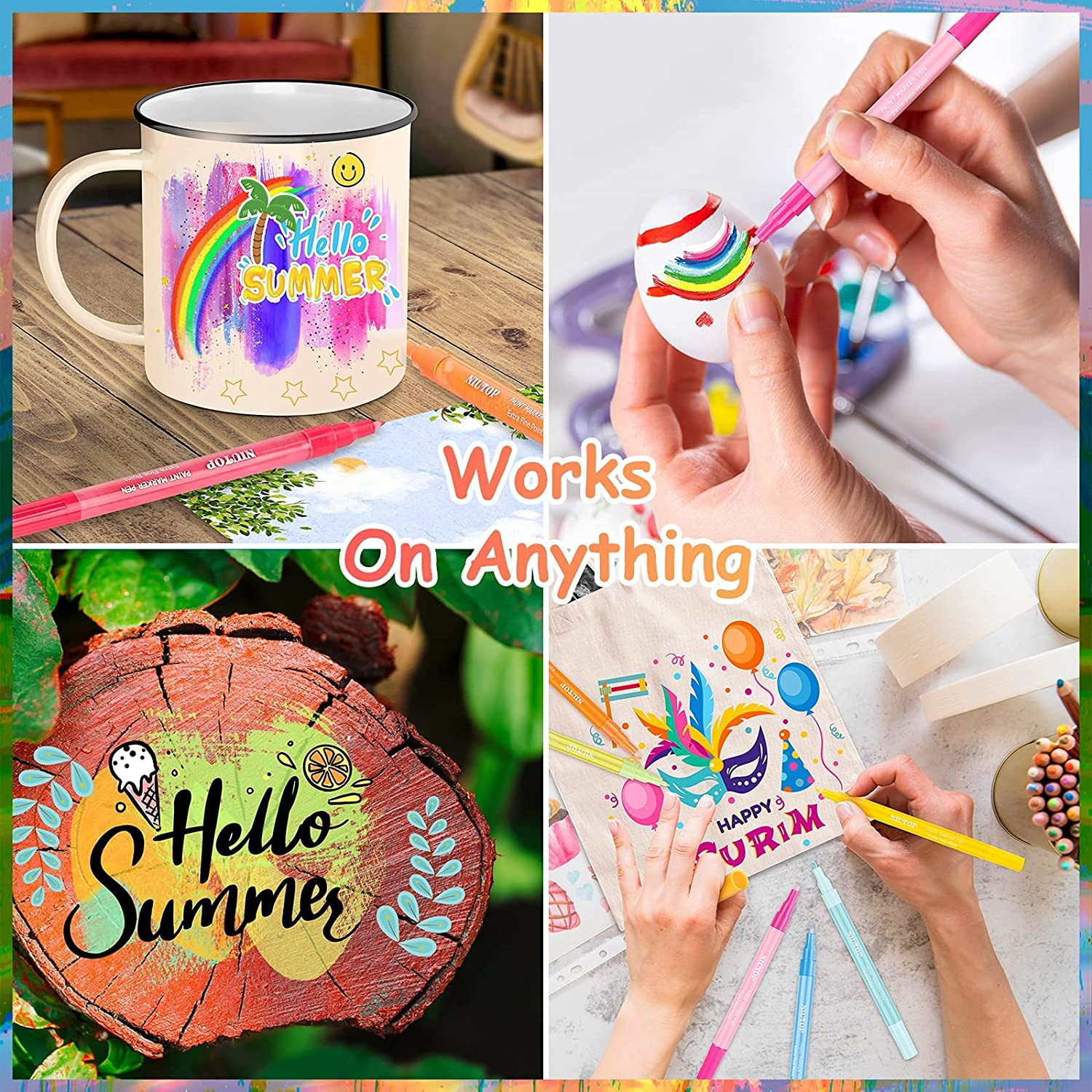 Acrylic Paint Pens for Rock Painting, 24 Classic Colors Paint Markers