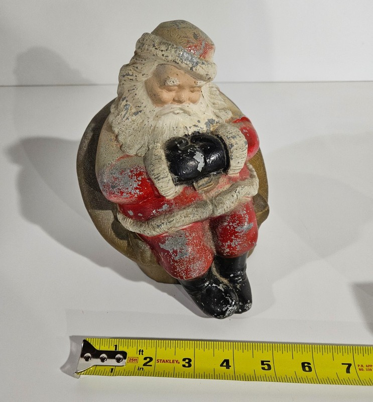 Somerset Savings Bank Somerville, MA Sleeping Santa Claus Vintage Metal Bank