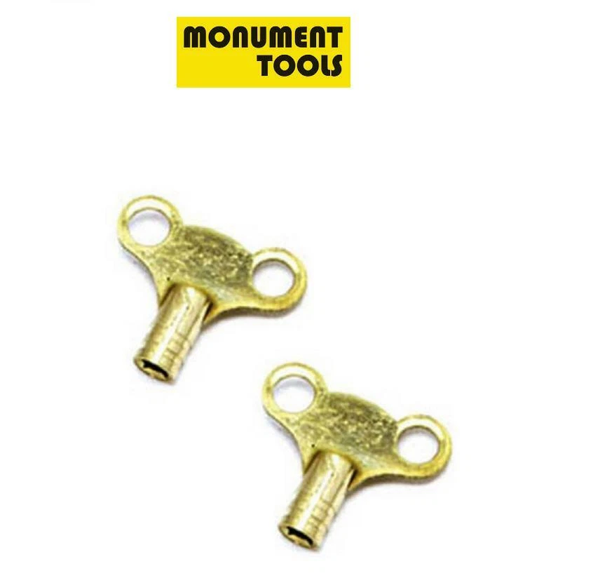 Monument 2x Radiator Plumbing Bleed Bleeding Key Brass For Screw Air Valve 2058J