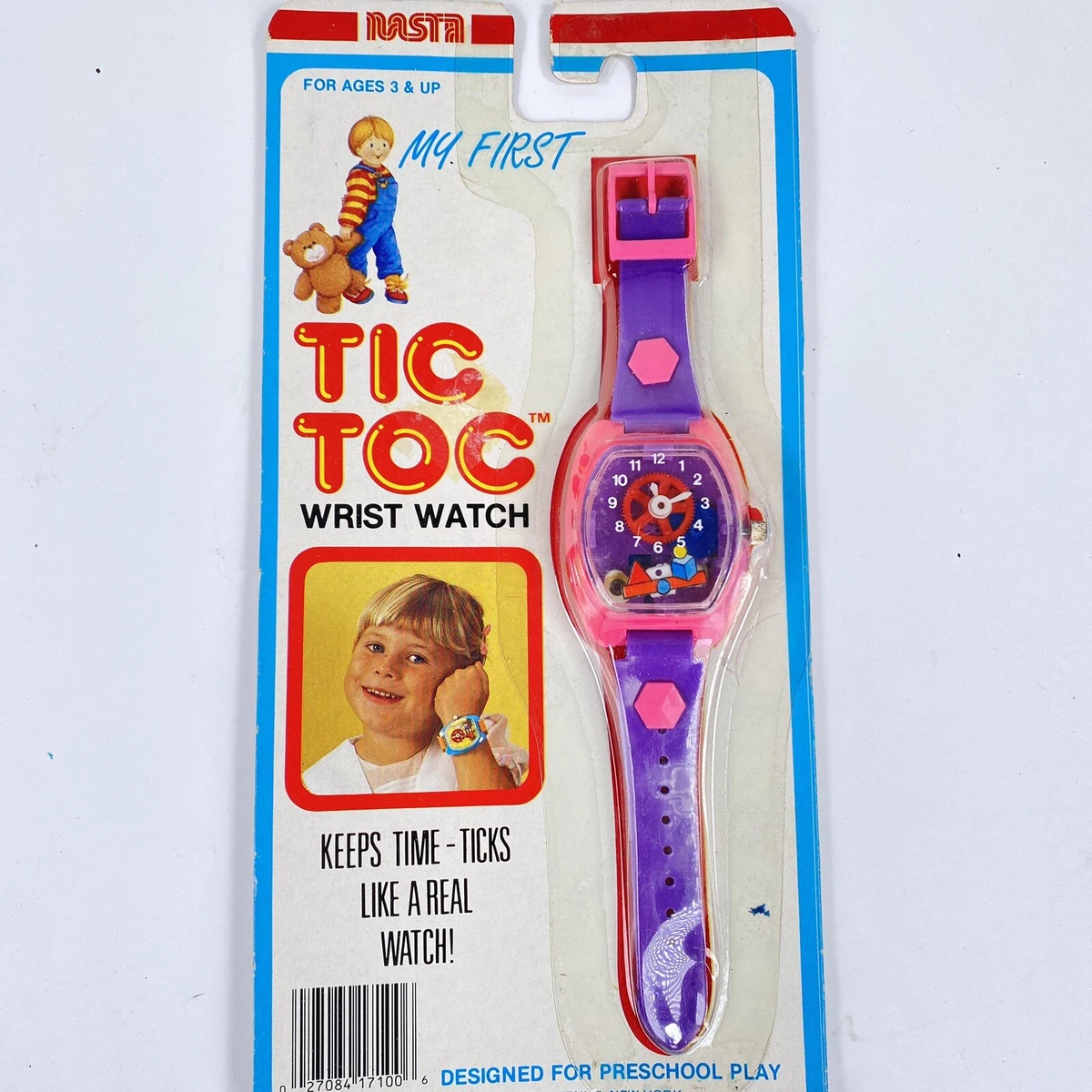 Vintage NOS Toy Watch My First Tic Toc Wrist Watch Preschool Mint