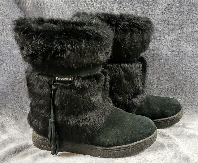 rabbit fur boots women's shoes