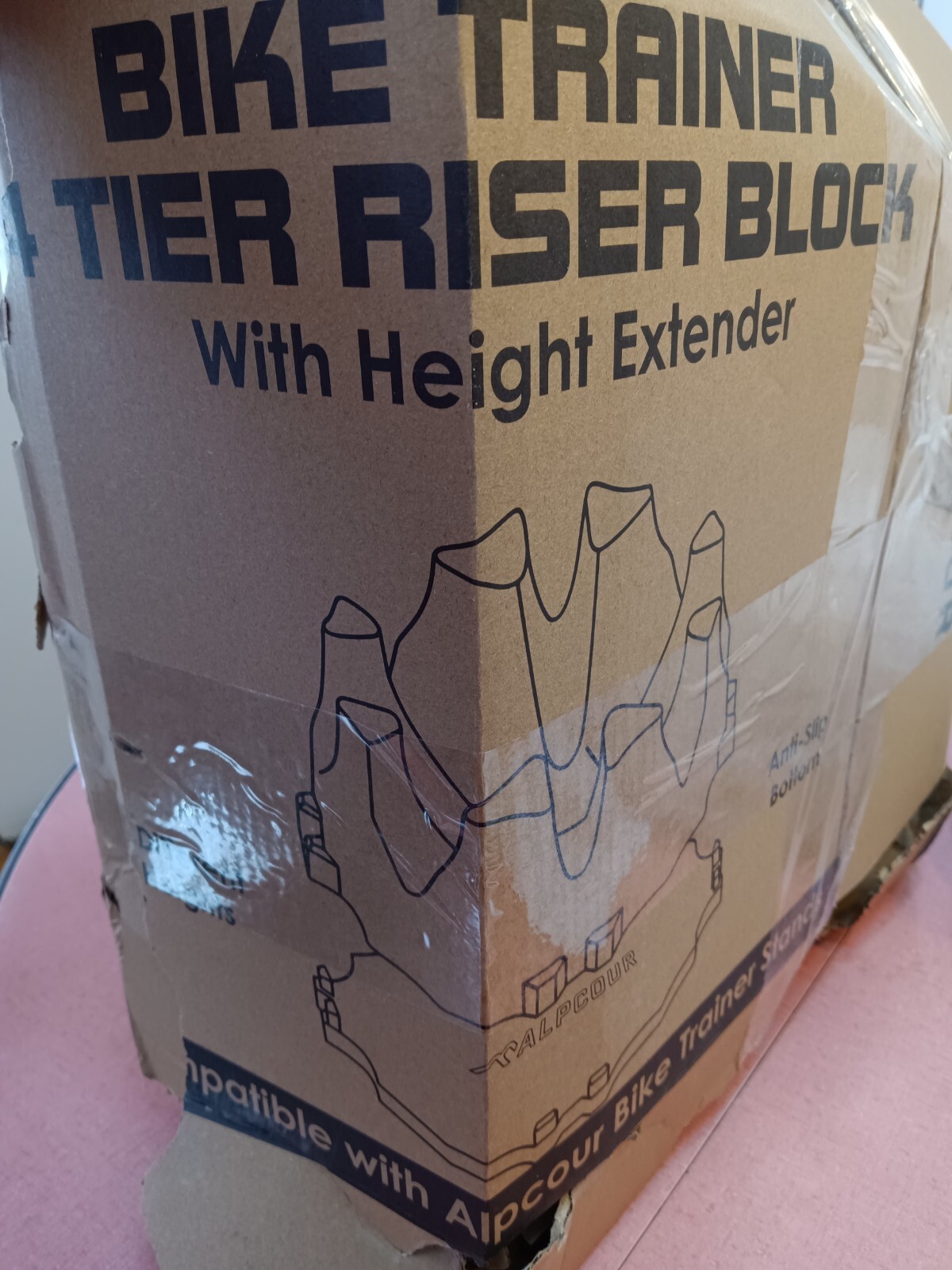 Alpcour Bike Trainer 4 Tier Riser Block with height extender brand new in box x