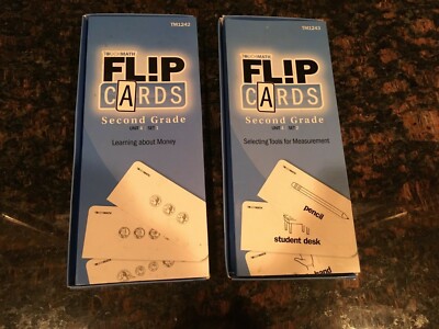New Touch Math Second 2nd Grade Flip Cards Measuring & Money TM1242 & TM1243 WOW