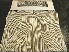 New 13 pc TRENDY Wavy STRIPE white gray black fabric SHOWER CURTAIN Jacquard
