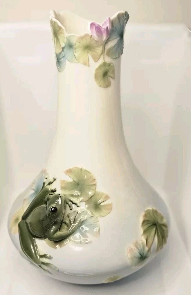 Franz Vase Good Luck Frog FZ00014 Rare Vintahe Antique
