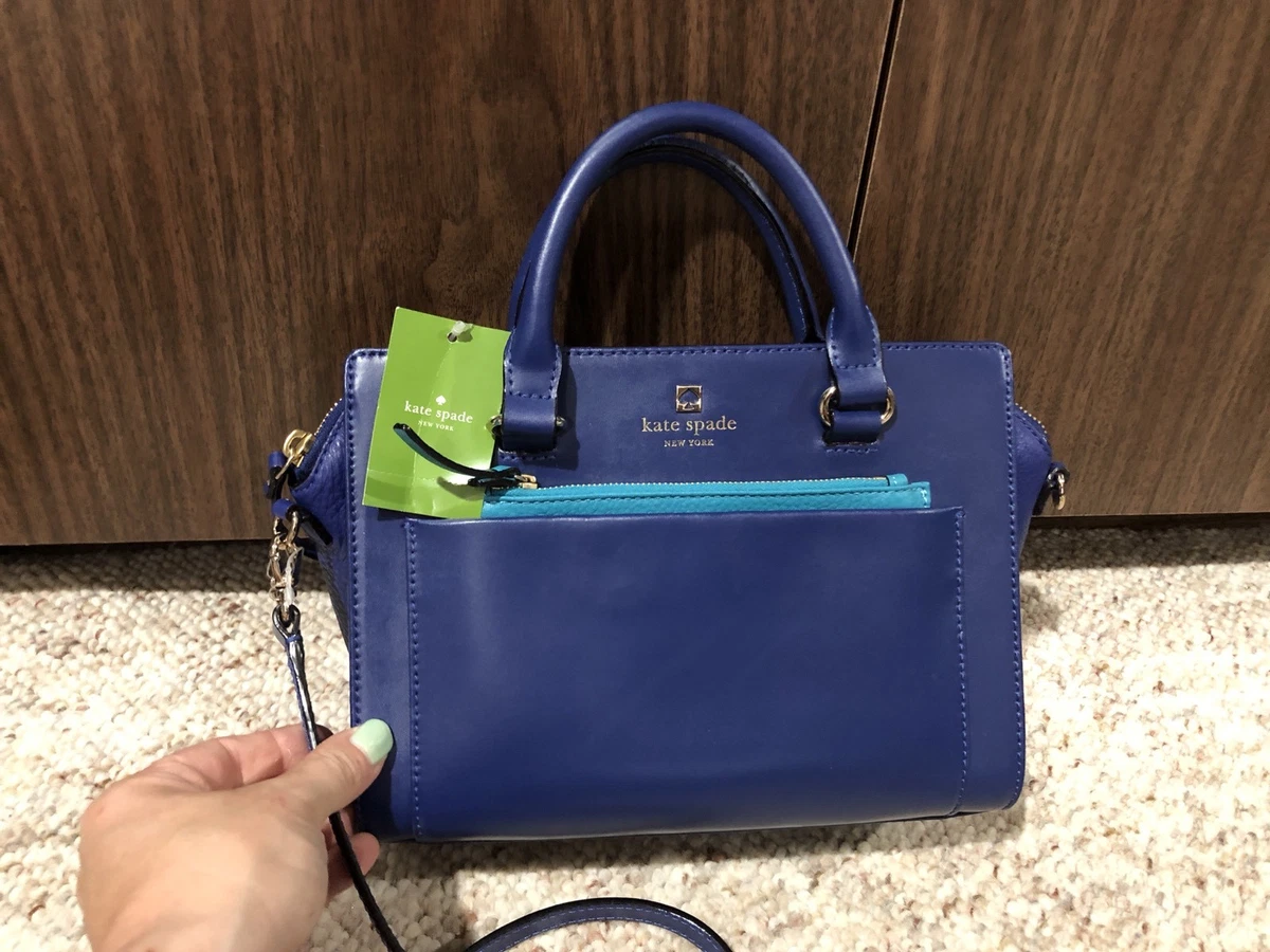 NWB Kate Spade Schuyler Smoky Blue Saffiano Tote Purse Charm K7354 $359  Gift Bag | eBay