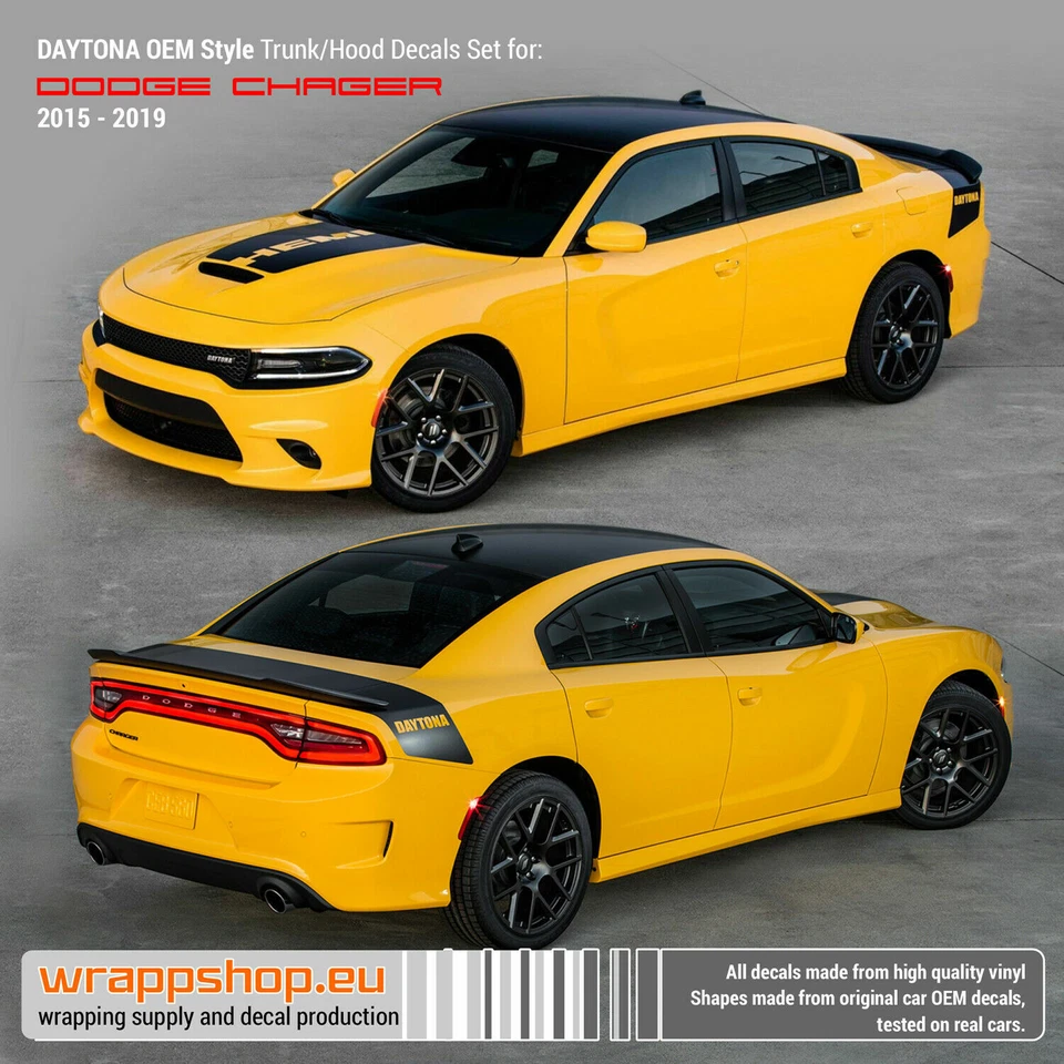 Rayas de maletero/capó estilo Daytona para Dodge Charger 2015-2019  Foto 4 de 4