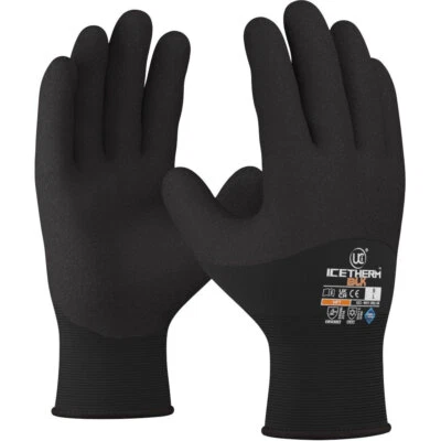 UCI IceTherm Black 3/4 Patented HPT Coated Thermal Nylon Gloves
