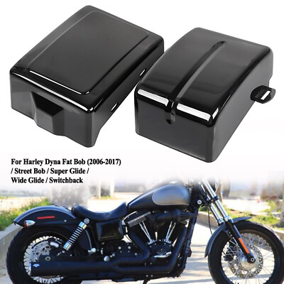 Vivivd Black Battery Fairing Covers For Harley Dyna Super Glide FXD Fat Bob FXDF