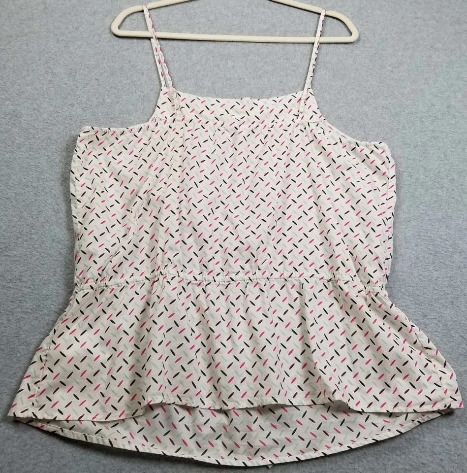 Old Navy Tank Top Women’s Extra Large XL Multicolor Dash Sleeveless Cotton Sheer - Image 4 of 4