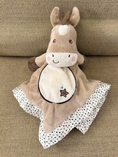 Douglas Baby Horse Satin Trim Lovey Security Blanket 14in Brown Polka Dot Stars