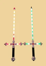 Pair Of Medieval Times Knight Light Up Cross Swords 44” - Multicolor Lights 