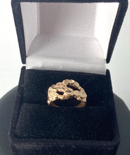 Yellow Gold Solid 10K Nugget Ring 3.80 Grams Size 3.5