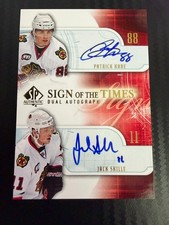 2008-09 SP Authentic Sign of the Times Dual Auto Patrick Kane Jack Skille