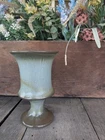 Vintage Frankoma Pottery Blue Pedestal Vase #F35