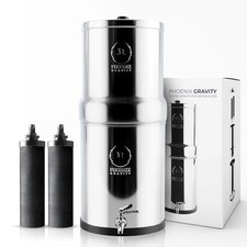 PHOENIX GRAVITY 6-Litre Stainless Steel Gravity Water Filter NSF Certified AISI