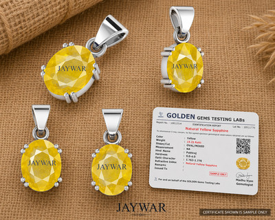 Natural Yellow Sapphire (Pukhraj) Pendant Certified Gemstone Pendant Panchdhatu