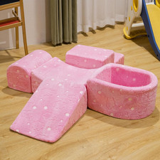 Kids Couch, 5-In1 Modular Sectional Toddler Playing Sofa, Glow-In-The-Dark Climb