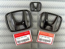 3pcs Gloss Black Emblem Badge Set Fit Civic Sedan 2022-2024 Front Rear New