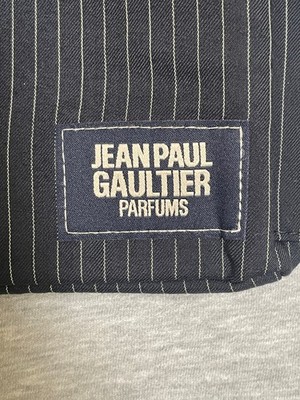 Jean Paul Gaultier Parfums Pinstripe Backpack Navy Blue Nylon Logo