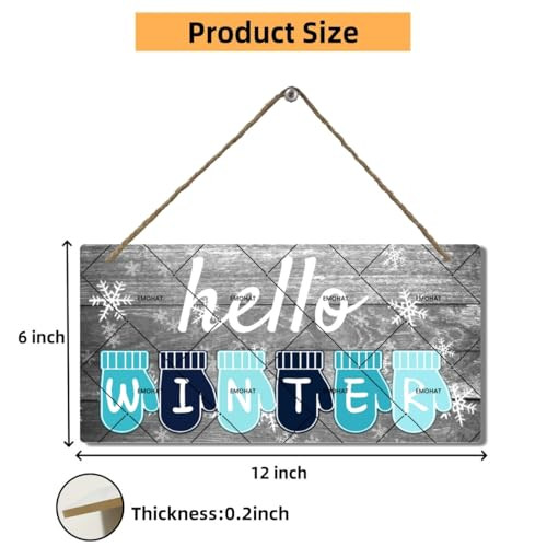 Hello Fall Winter Spring Summer Wooden Sign Decor Hanging Plaque Rustic ...