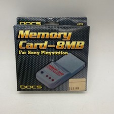 DOCS Memory Card Sony PlayStation 8MB Grey 120 Blocks Storage Boxed