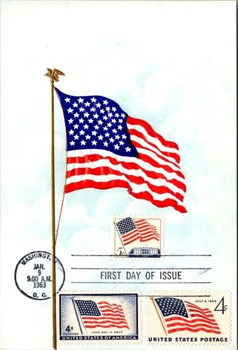 Dr Jim Stamps Maximum Card American Flag 3V Combo Fdc Embossed Bifold