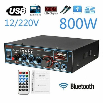 DHL 800W HIFI Audio Stereo bluetooth Verstärker SD FM Radio Auto Mic Haus Neu UG