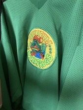 Anaheim Bullfrogs 1993 RHI World Champions Green Jersey. Davis #27  On Back