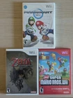 3x LOT Nintendo Wii Games Mariokart Zelda Twilight Princess New Super Mario Bros