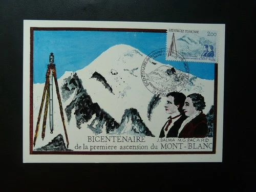 mountain climbing conquest of Mont Blanc maximum card France 1986