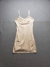 Lorraine Women Slip Dress 38 Beige Lace Details V Neck Adjustable Straps Indoor