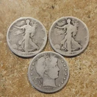 1911 Barber Half and 2 Walking Liberty Half Dollars Circulated Silver Lot