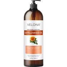 Safflower Oil by Velona - 32 Fl Oz  Refined  Cooking, Skin, Hair, Body  Face