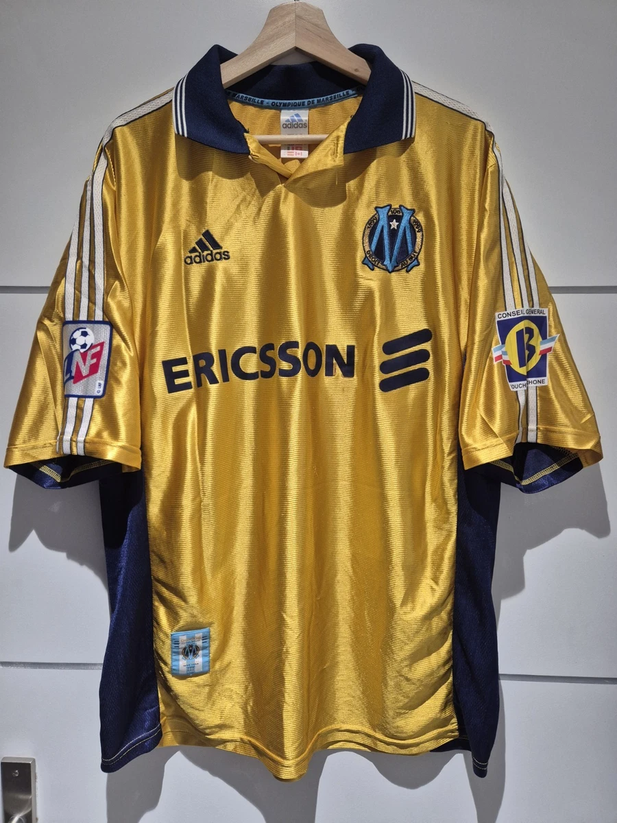 Maillot OM Domicile 1997/98 - Olympique De Marseille Adidas Blanc Taille L - Signé